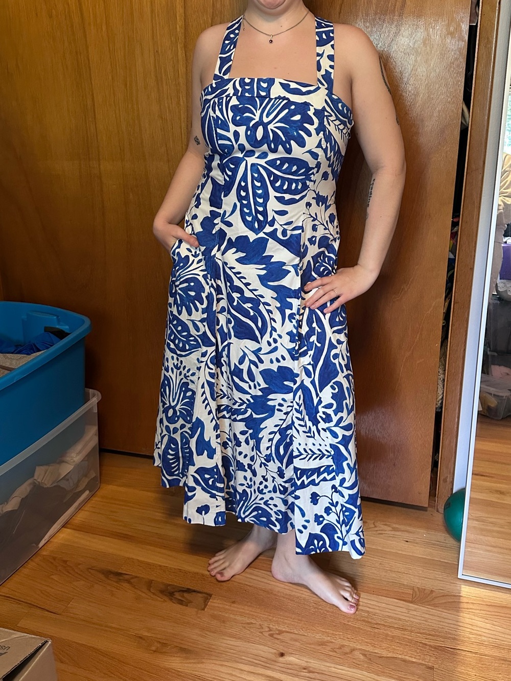 NWT Banana Republic Cross Back Print Dress, Size 12
